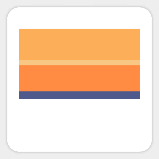 A gentle transfusion of Purple Navy, White, Topaz, Pale Orange and Orangeish stripes. Sticker